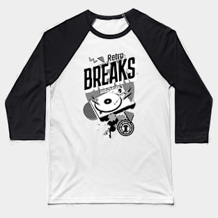 BREAKBEAT - Retro Breaks Turntable (Black/Grey) Baseball T-Shirt